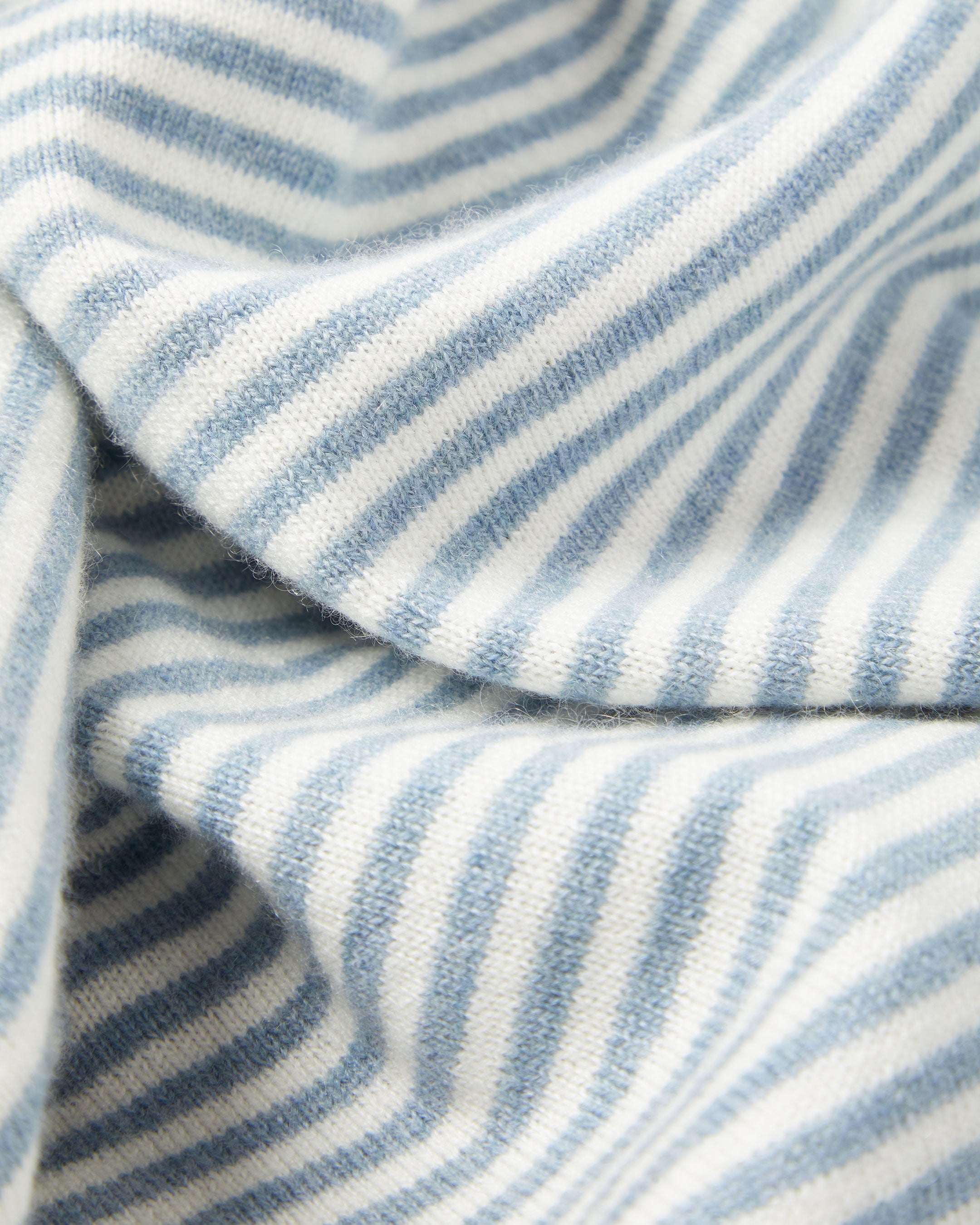 Stripe Baby Cashmere Blanket Heather Blue N.Peal