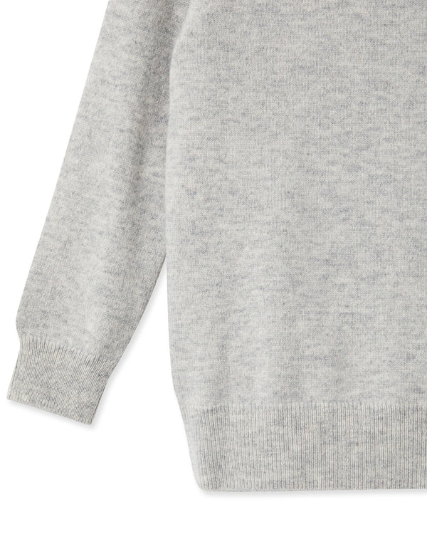 N.Peal Boys Round Neck Cashmere Sweater Fumo Grey