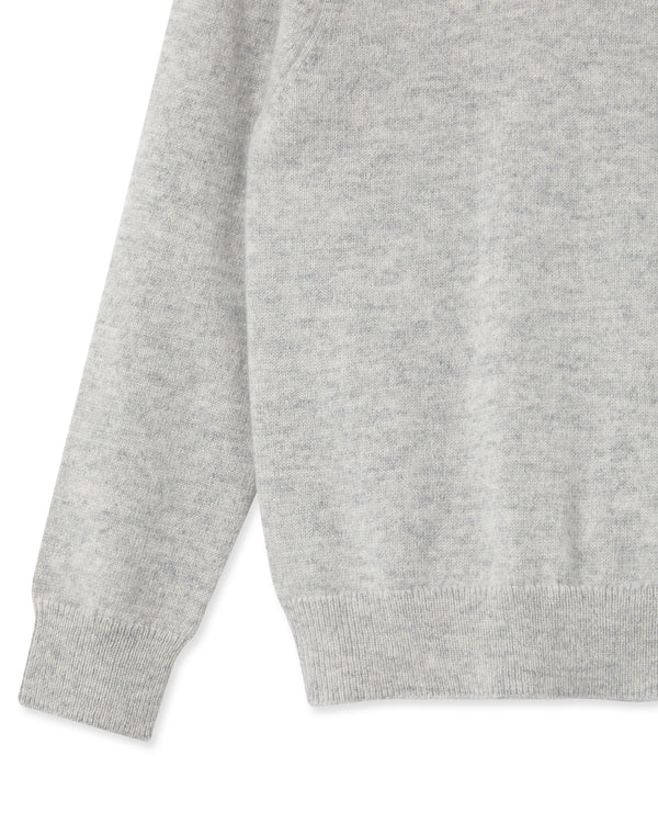 N.Peal Girls Round Neck Cashmere Sweater Fumo Grey