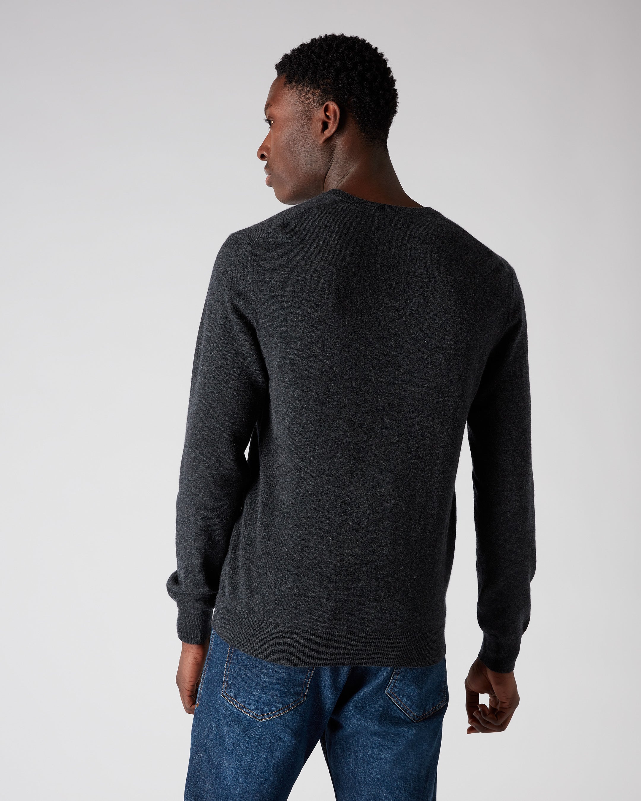 Mens grey clearance v neck jumper