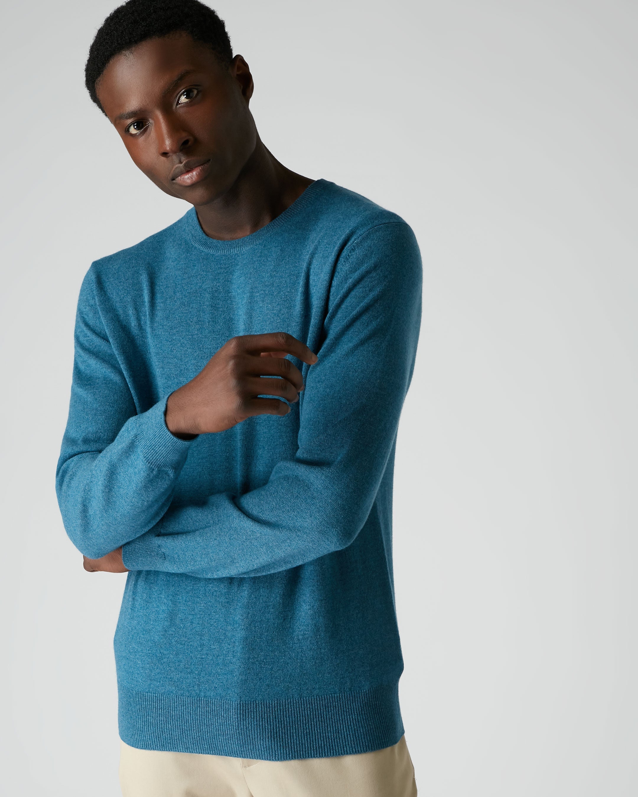 007 Crew Neck Sweater Blue Wave | N.Peal