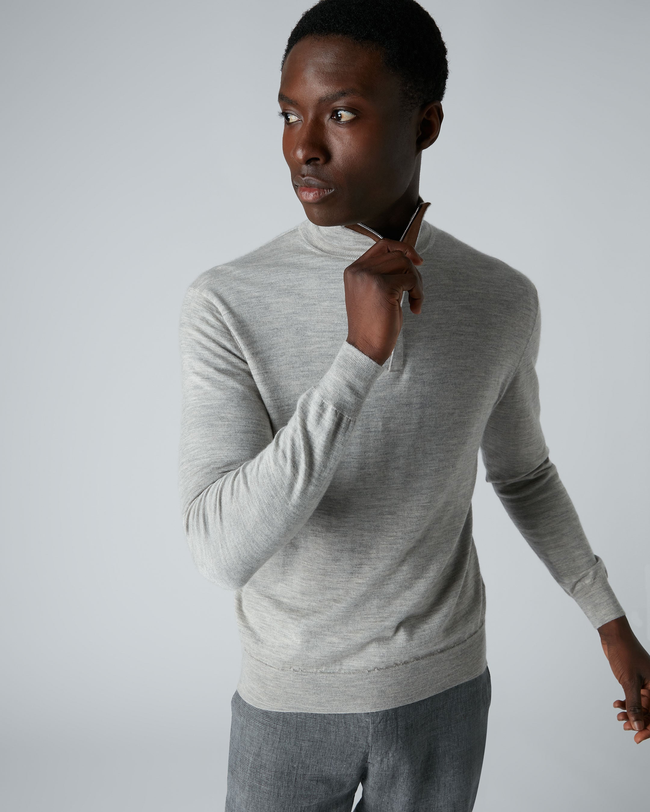 Grey zip best sale jumper mens