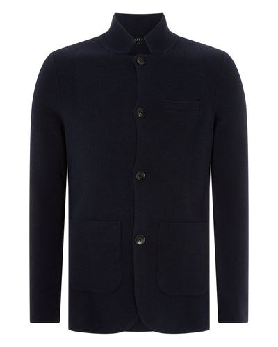 N.Peal 007 Milano Knitted Cashmere Jacket Navy Blue