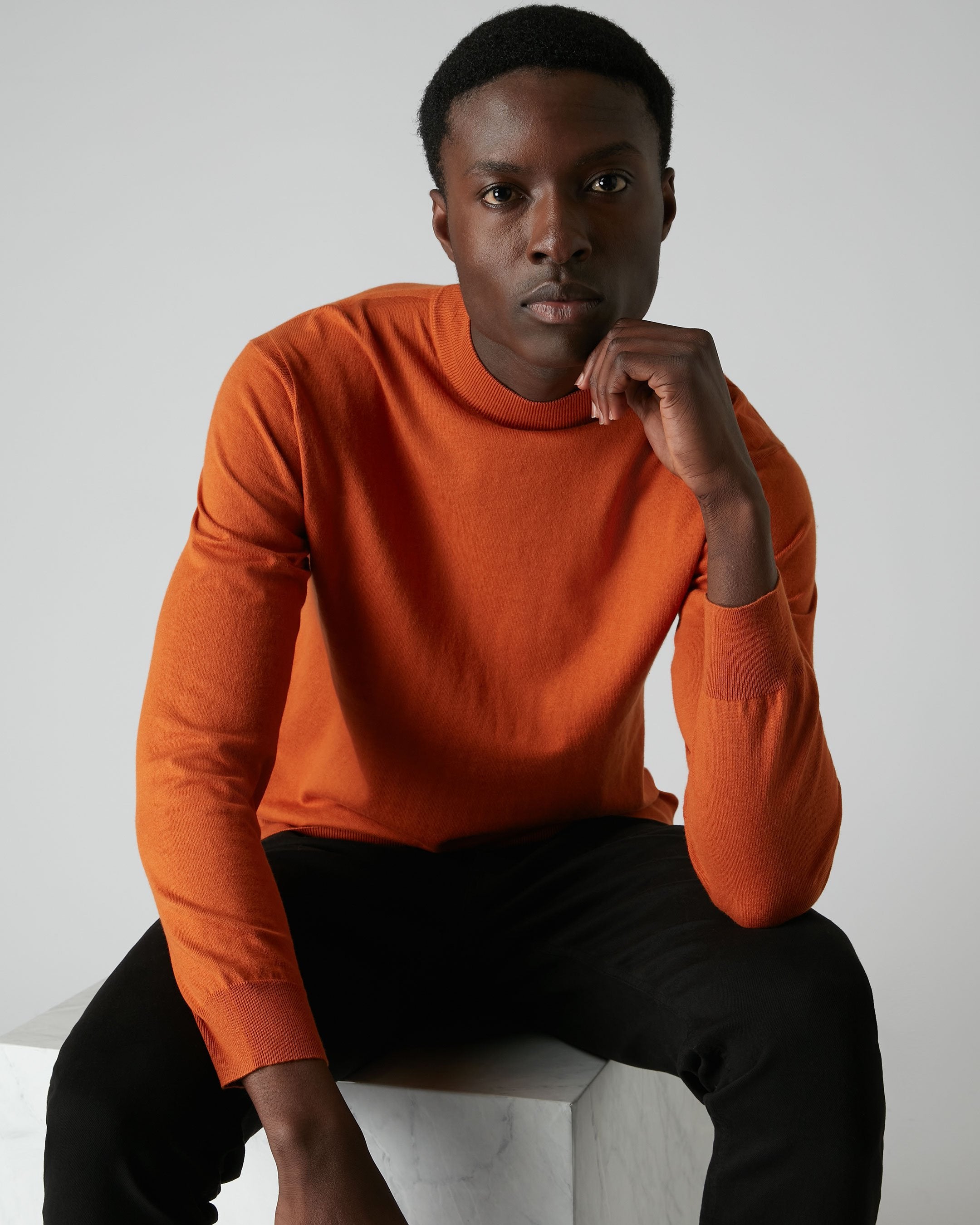 Orange crew neck store jumper