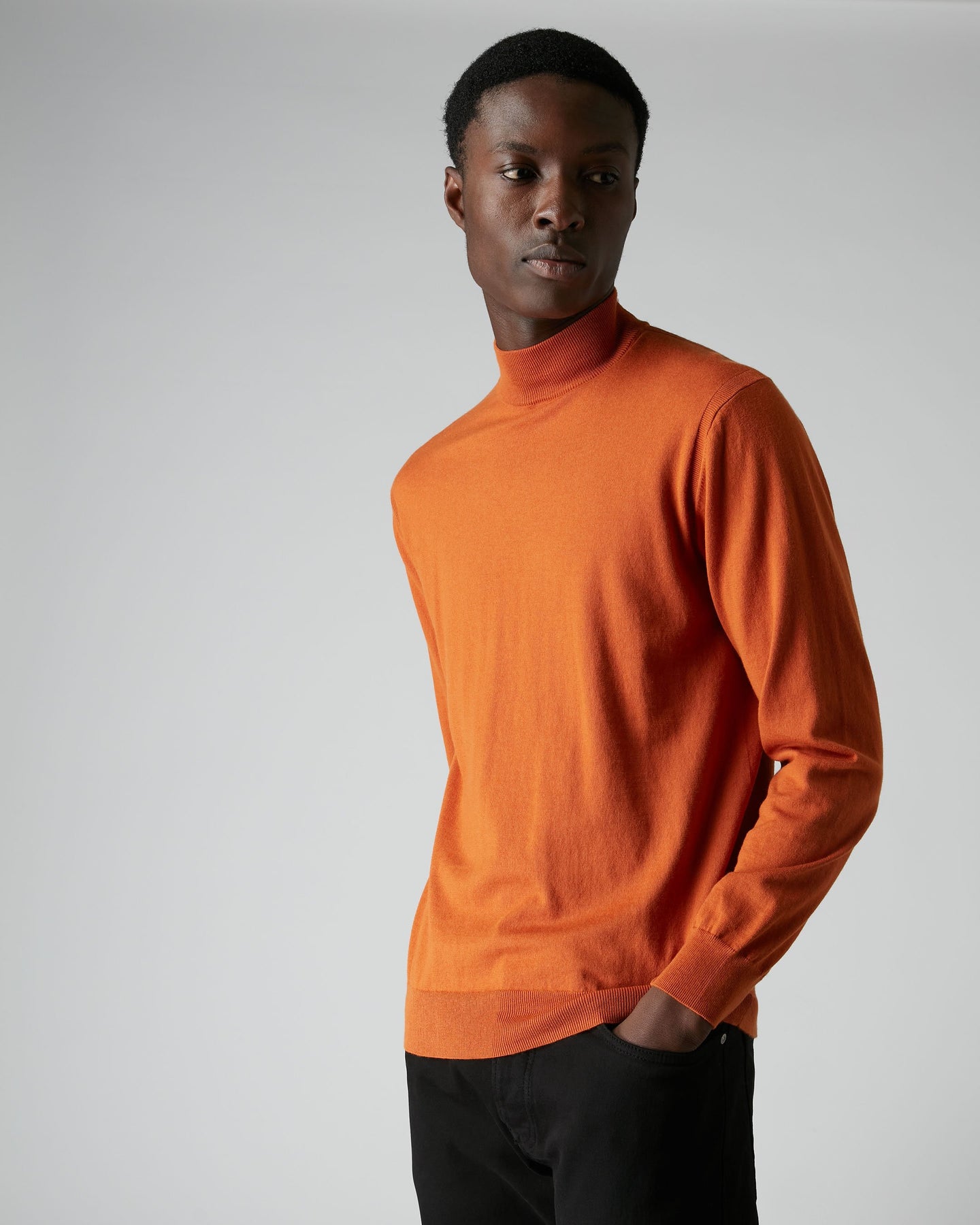 Roll neck jumper orange Clearance