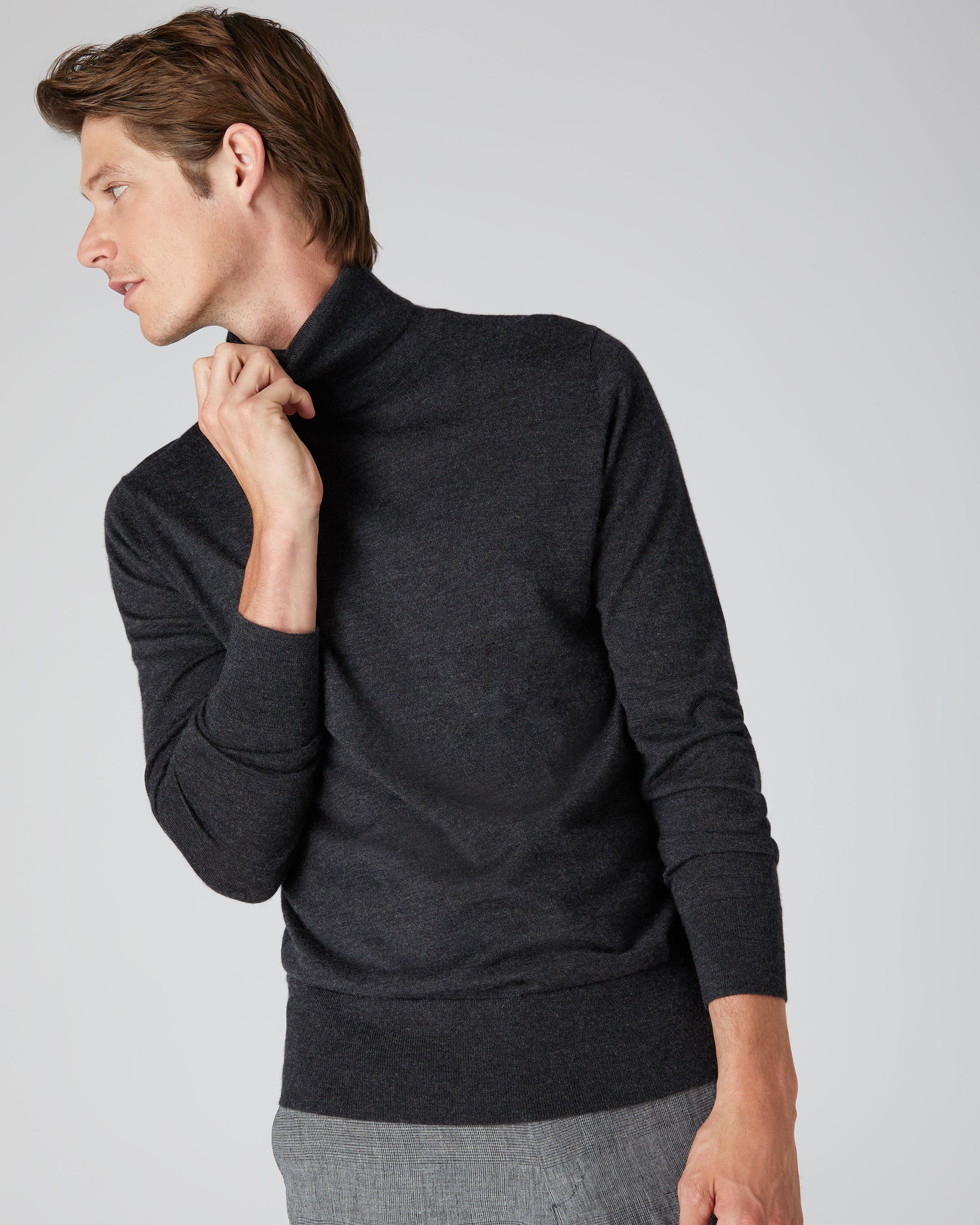 Dark grey clearance roll neck