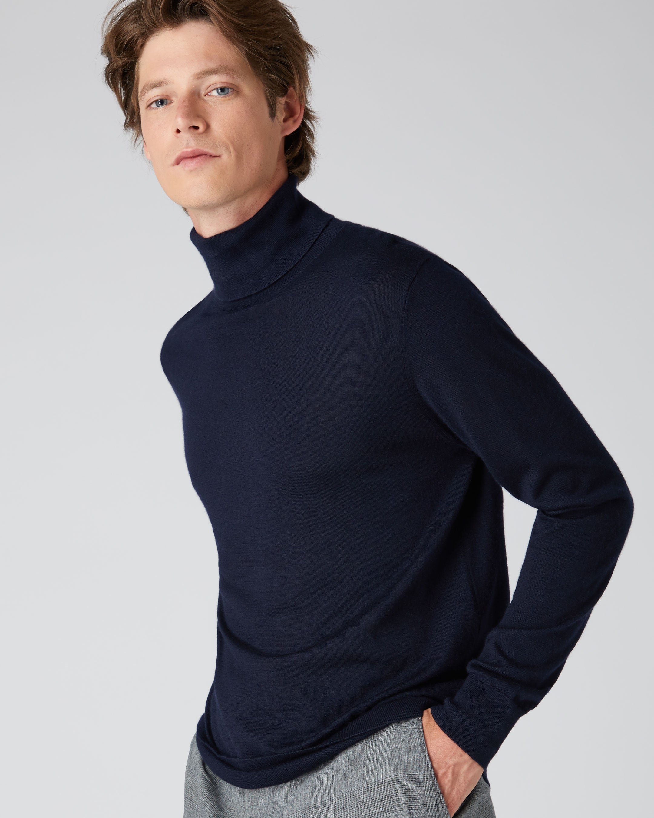 Blue fashion roll neck