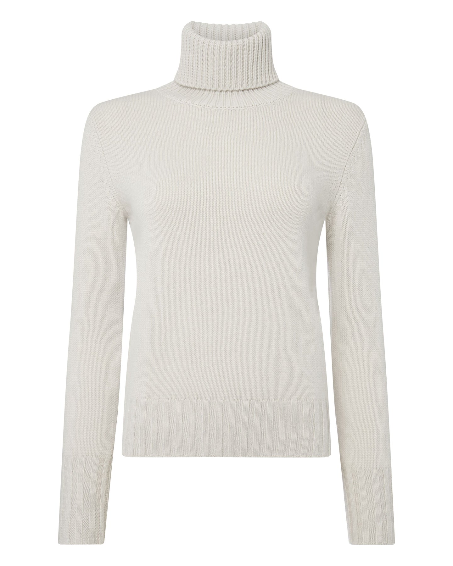 N.Peal Women's Chunky Turtle Neck Cashmere Sweater Snow Grey