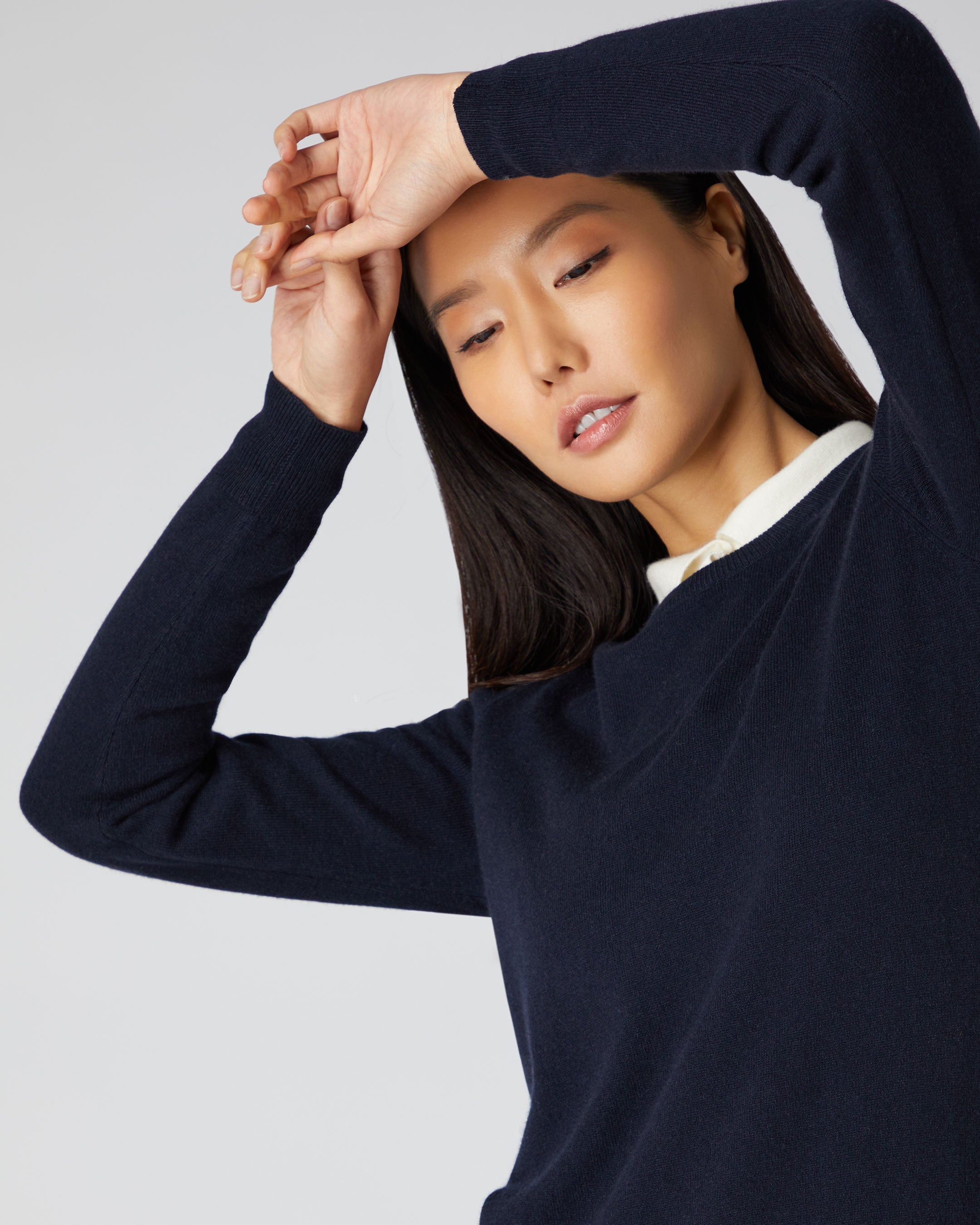 Navy blue 2024 round neck jumper