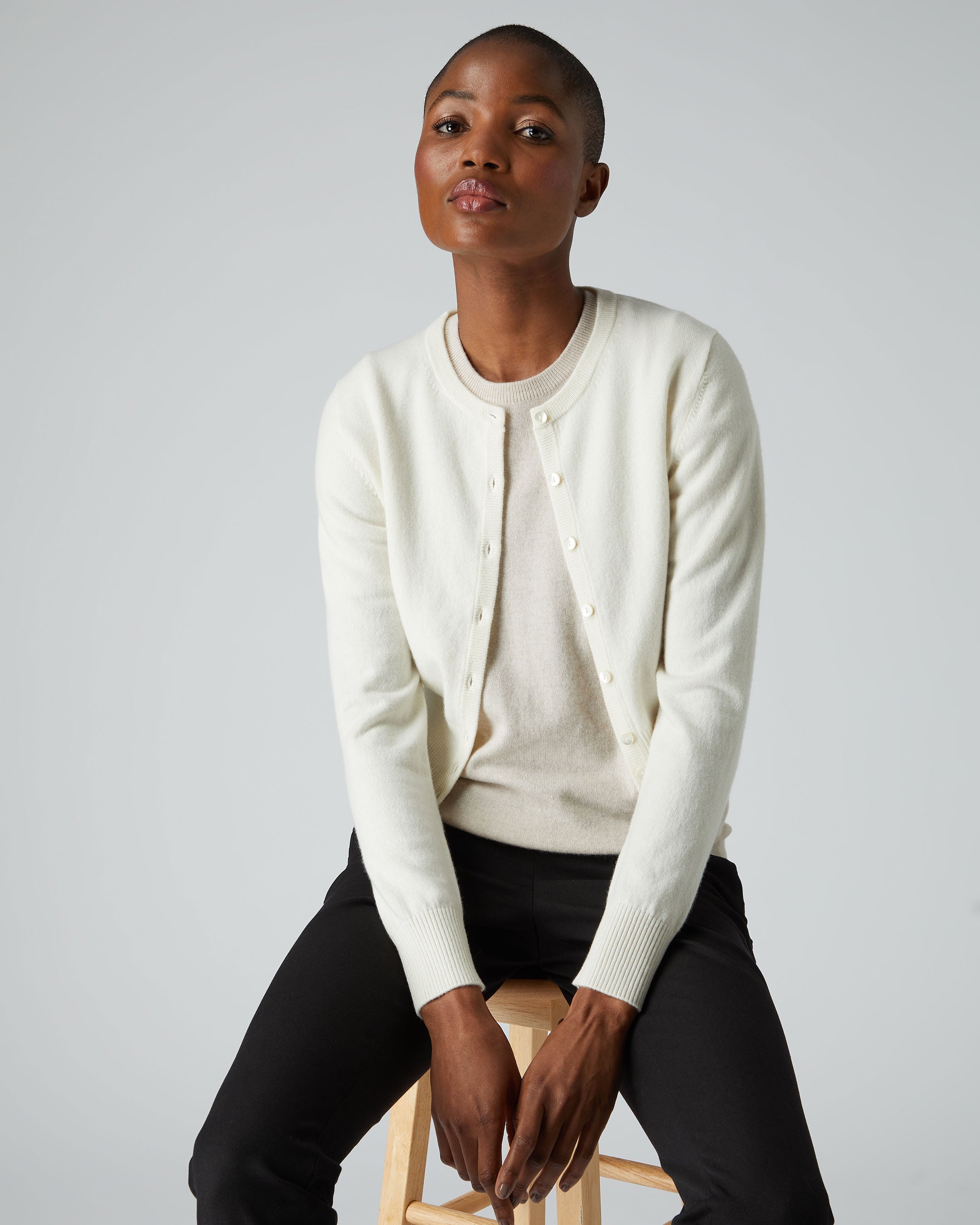 Cropped deals ivory cardigan