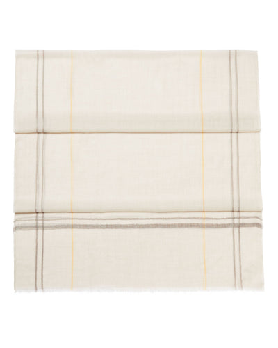 N.Peal Women's Check Cashmere Pashmina Beige Brown