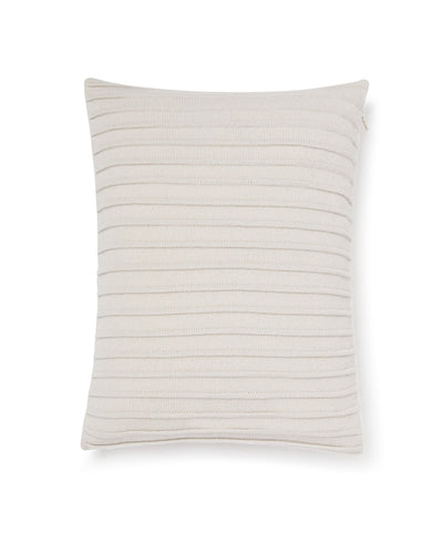 N.Peal Ribbed Cashmere Cushion Snow Grey
