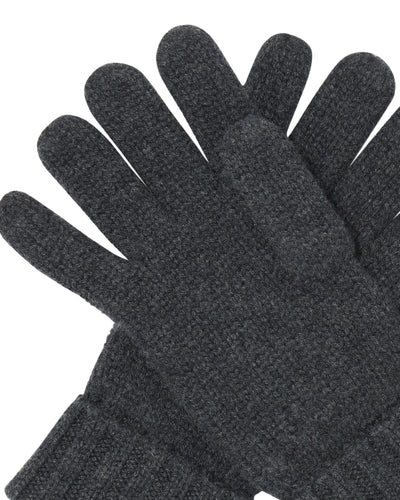 N.Peal Unisex Chunky Cashmere Gloves Dark Charcoal Grey