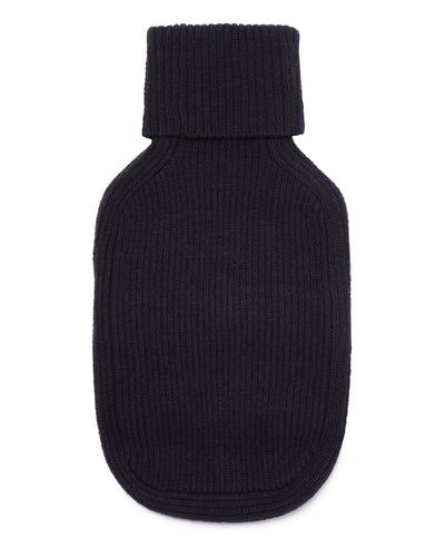 N.Peal Unisex Knitted Cashmere Hot Water Bottle Cover Navy Blue