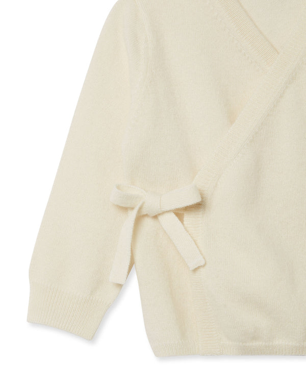 N.Peal Wrap Cashmere Cardigan New Ivory White