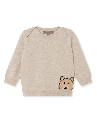 N.Peal Bear Cashmere Sweater Light Oatmeal Brown