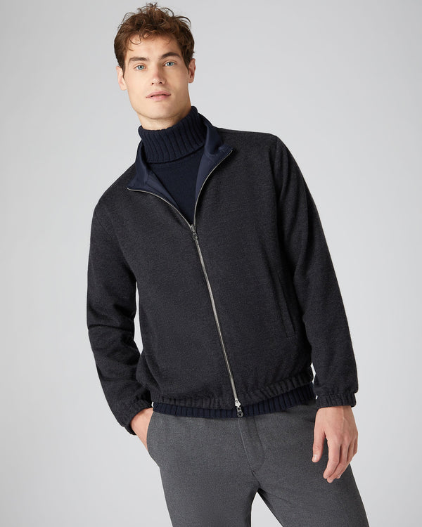 N.Peal Men's Reversible Jacket Dark Charcoal Grey