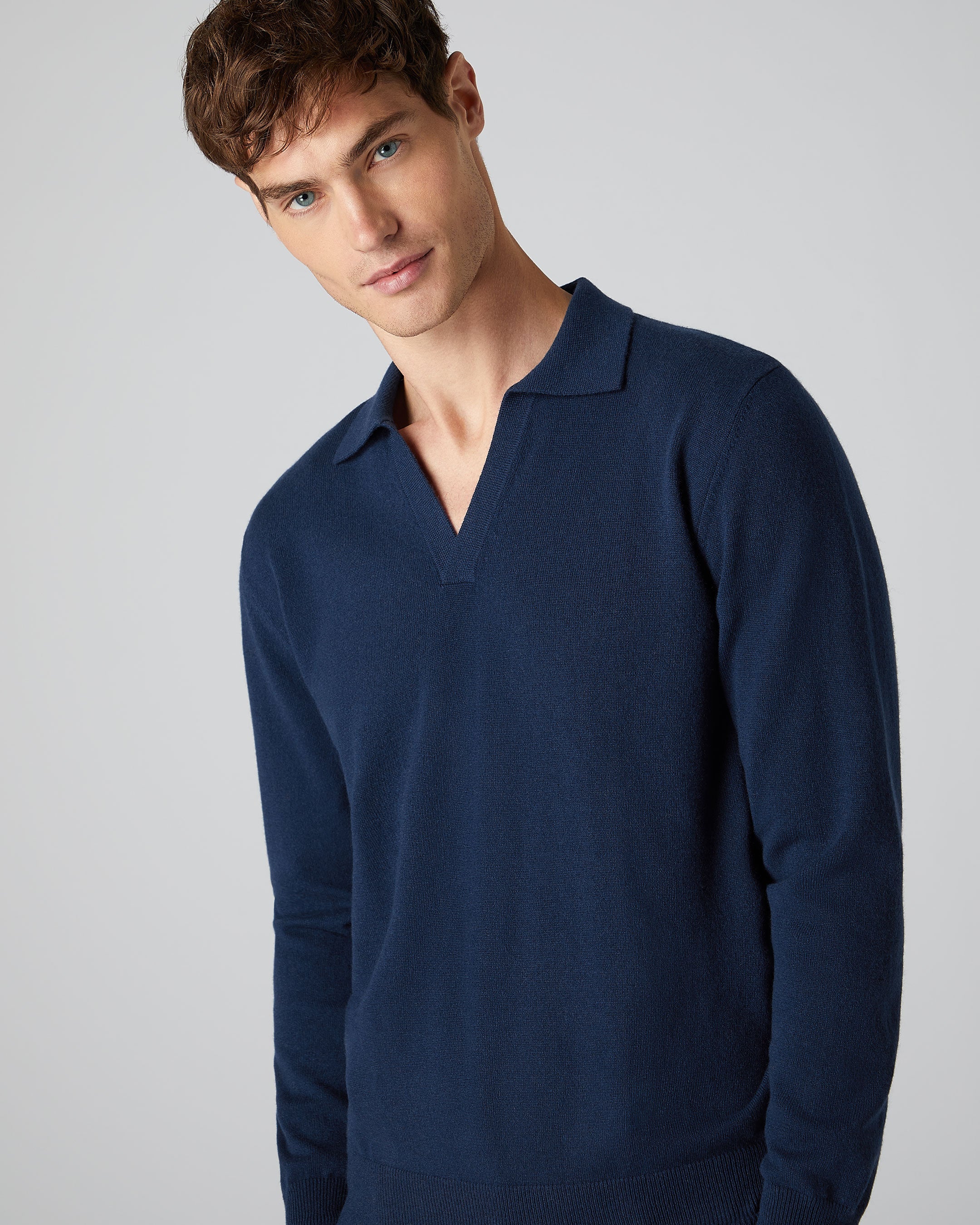 Men's cashmere hotsell polo sweater