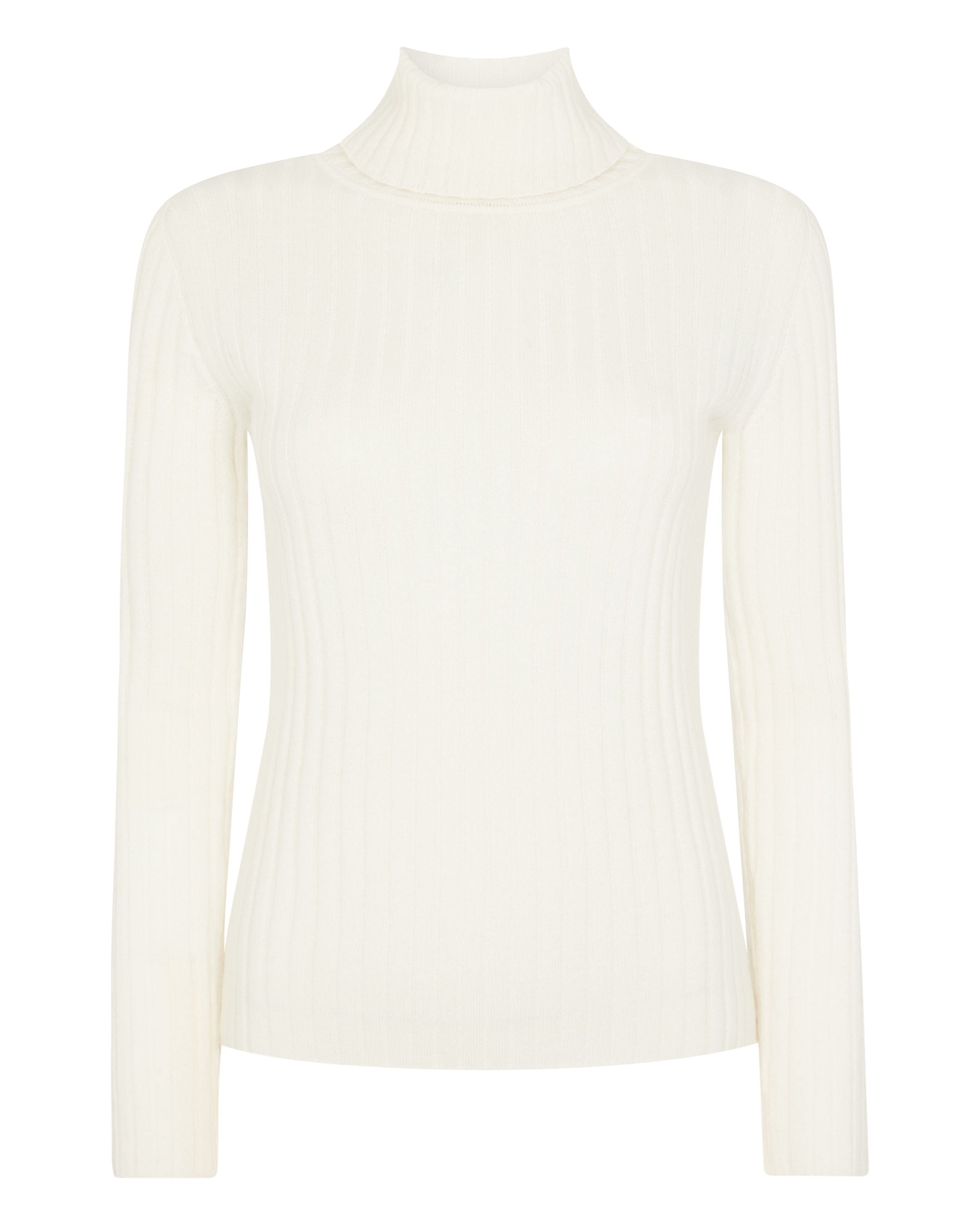 Ribbed white turtleneck on sale sweater