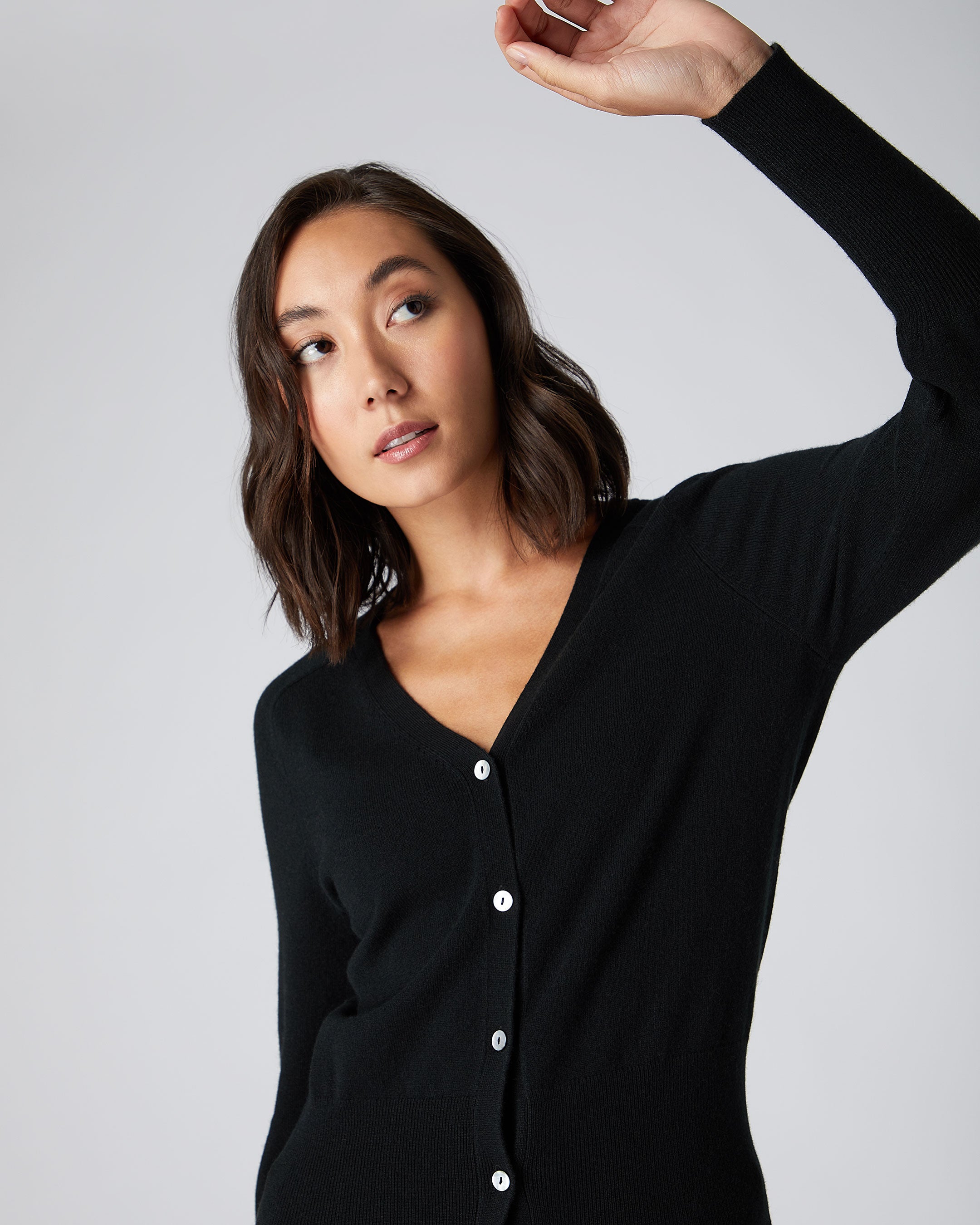 Black cashmere outlet cardigan womens