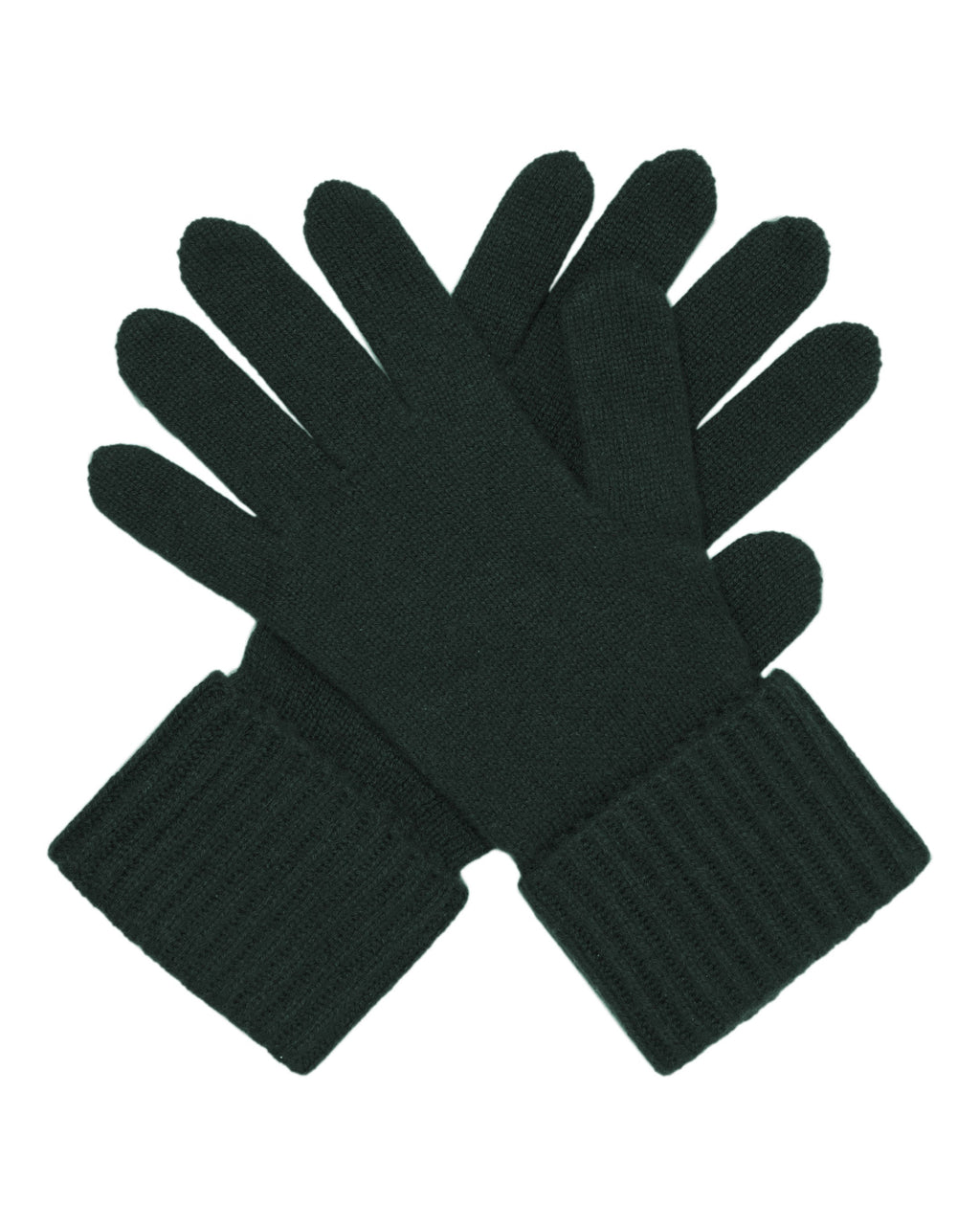 Women's Ribbed Cashmere Gloves Dark Green