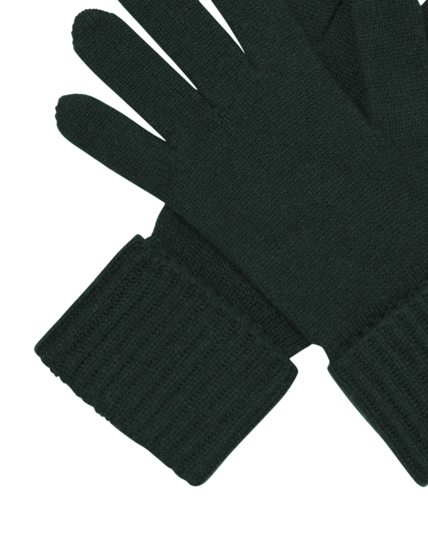 N.Peal Women's Ribbed Cashmere Gloves Dark Green
