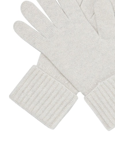 N.Peal Women's Ribbed Cashmere Gloves Pebble Grey
