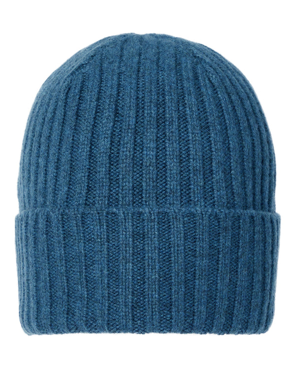 N.Peal Unisex Chunky Ribbed Cashmere Hat Lagoon Blue