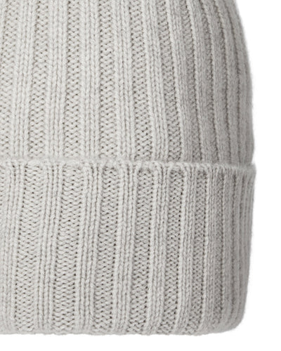 N.Peal Unisex Chunky Ribbed Cashmere Hat Pebble Grey
