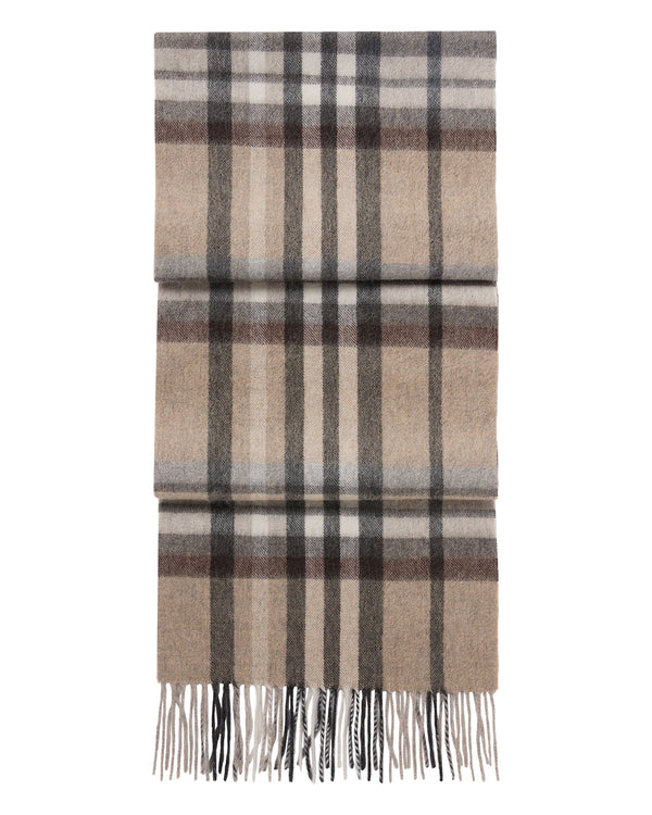 N.Peal Unisex Cashmere Check Scarf Cream Check
