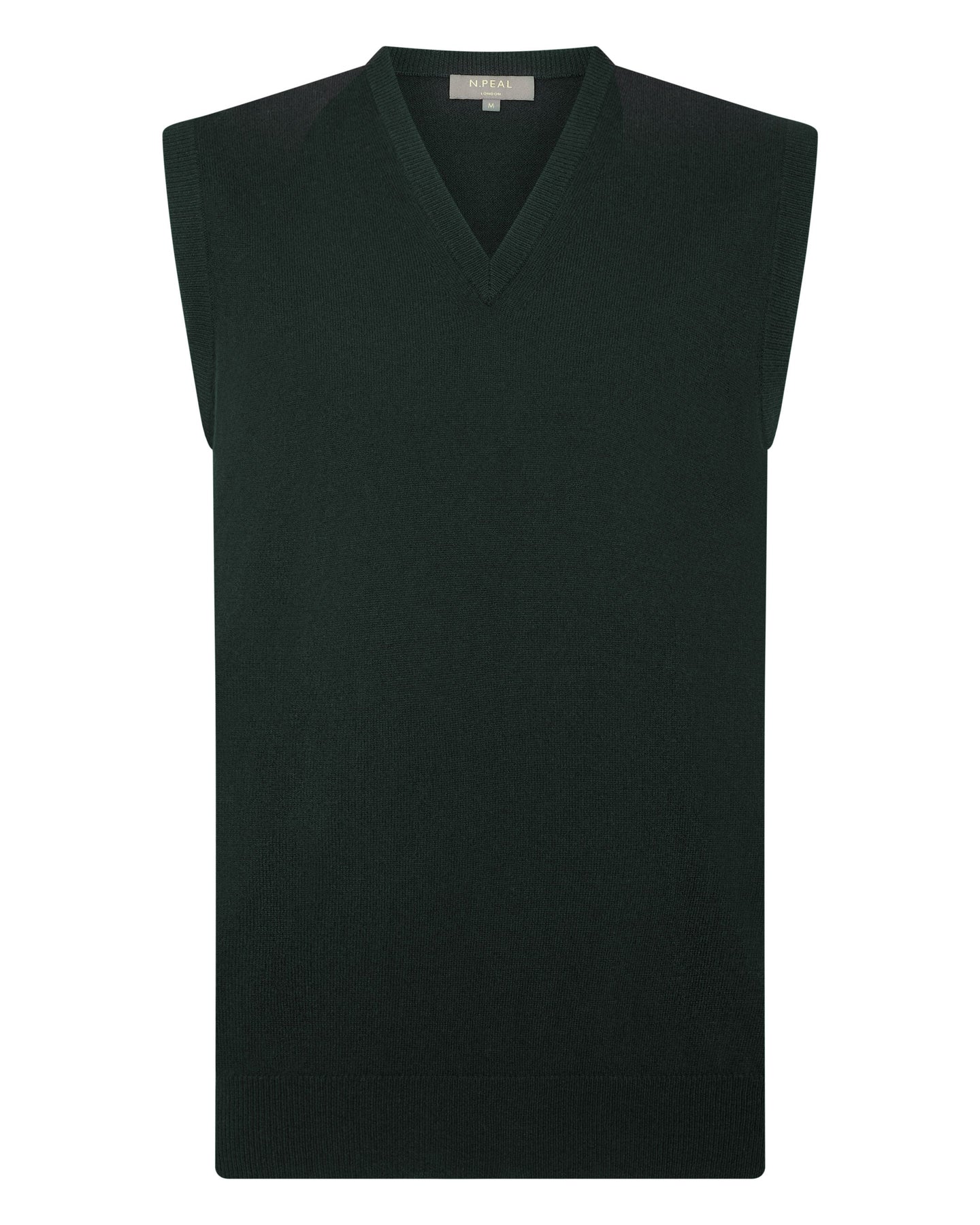 N.Peal Men's The Westminster Cashmere Slipover Dark Green