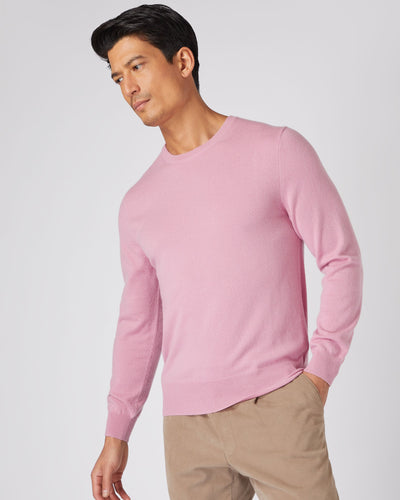 N.Peal The Oxford Round Neck Cashmere Sweater Burano Pink