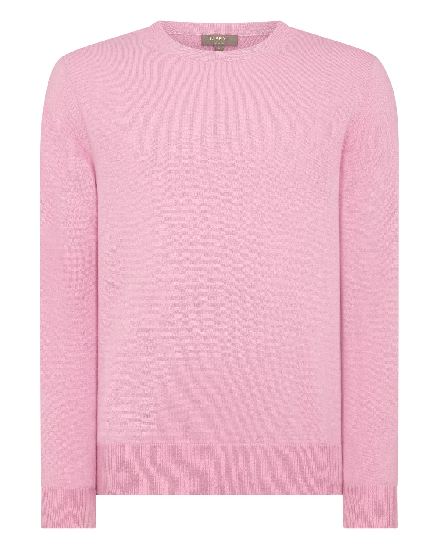 N.Peal Men's The Oxford Round Neck Cashmere Jumper Burano Pink
