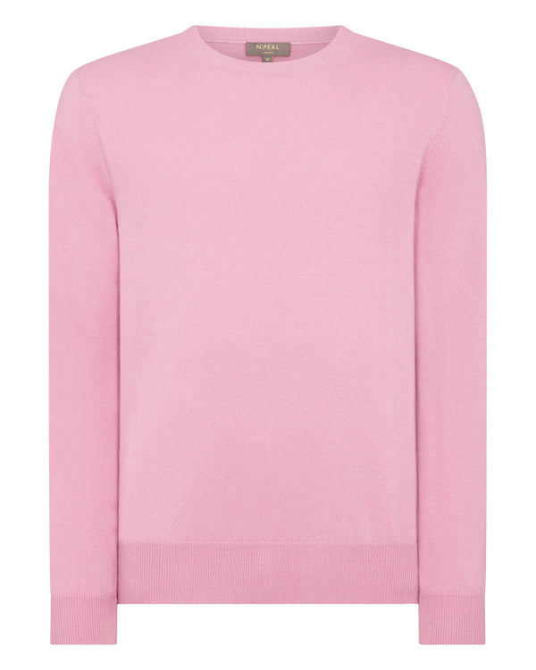 N.Peal The Oxford Round Neck Cashmere Jumper Burano Pink