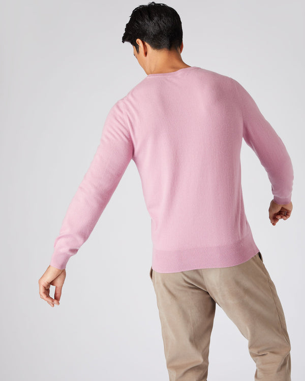 N.Peal The Oxford Round Neck Cashmere Sweater Burano Pink