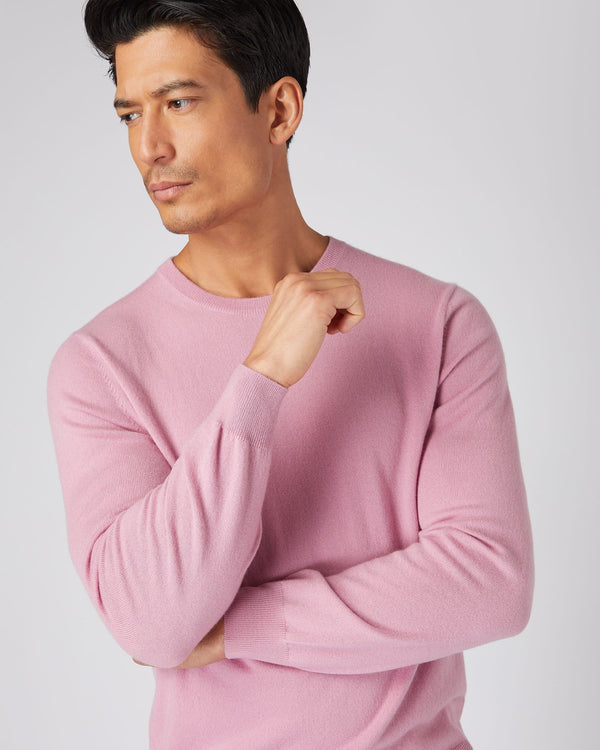 N.Peal The Oxford Round Neck Cashmere Sweater Burano Pink
