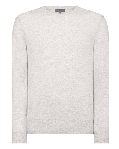 N.Peal The Oxford Round Neck Cashmere Sweater Pebble Grey