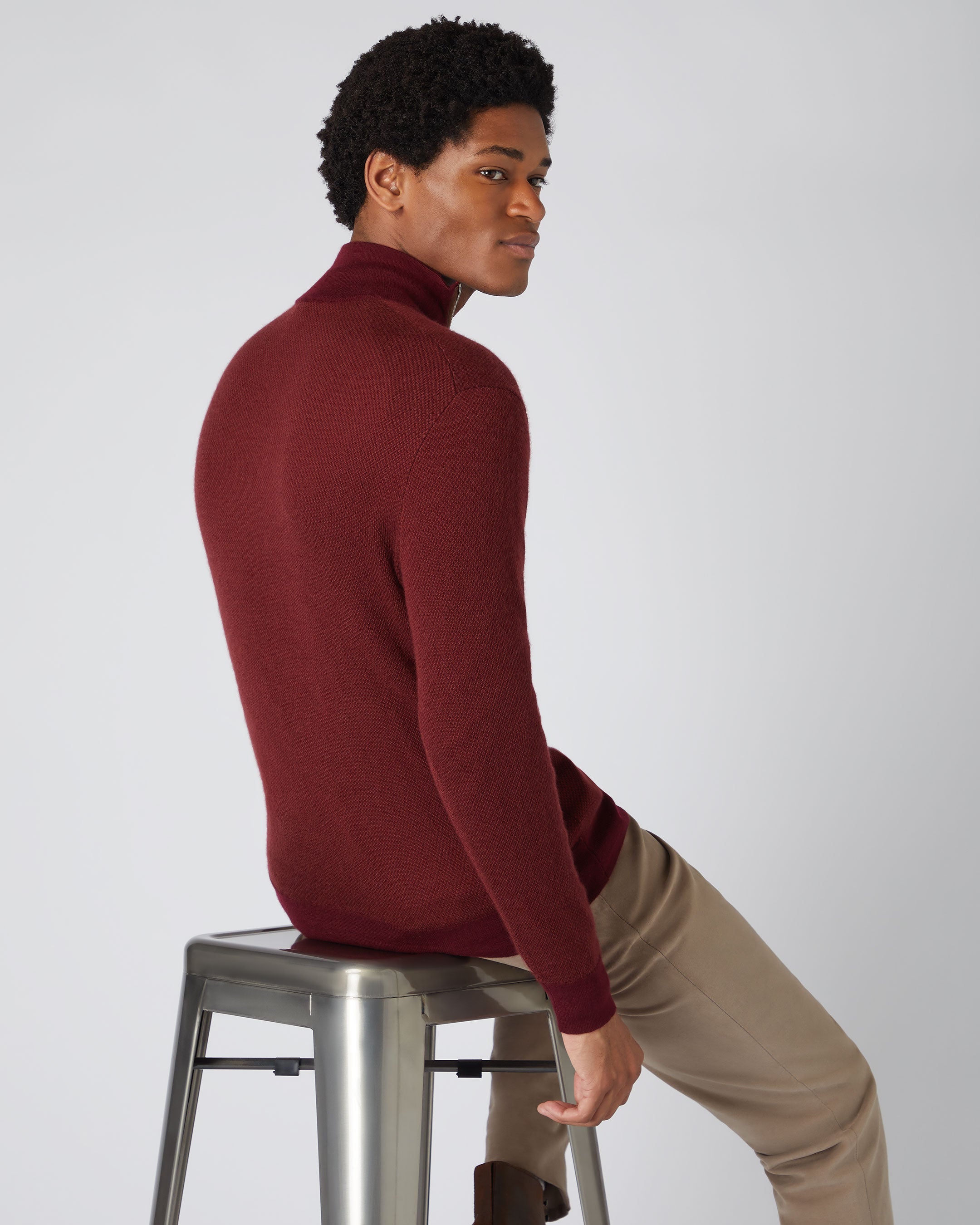 Mens red half hot sale zip sweater