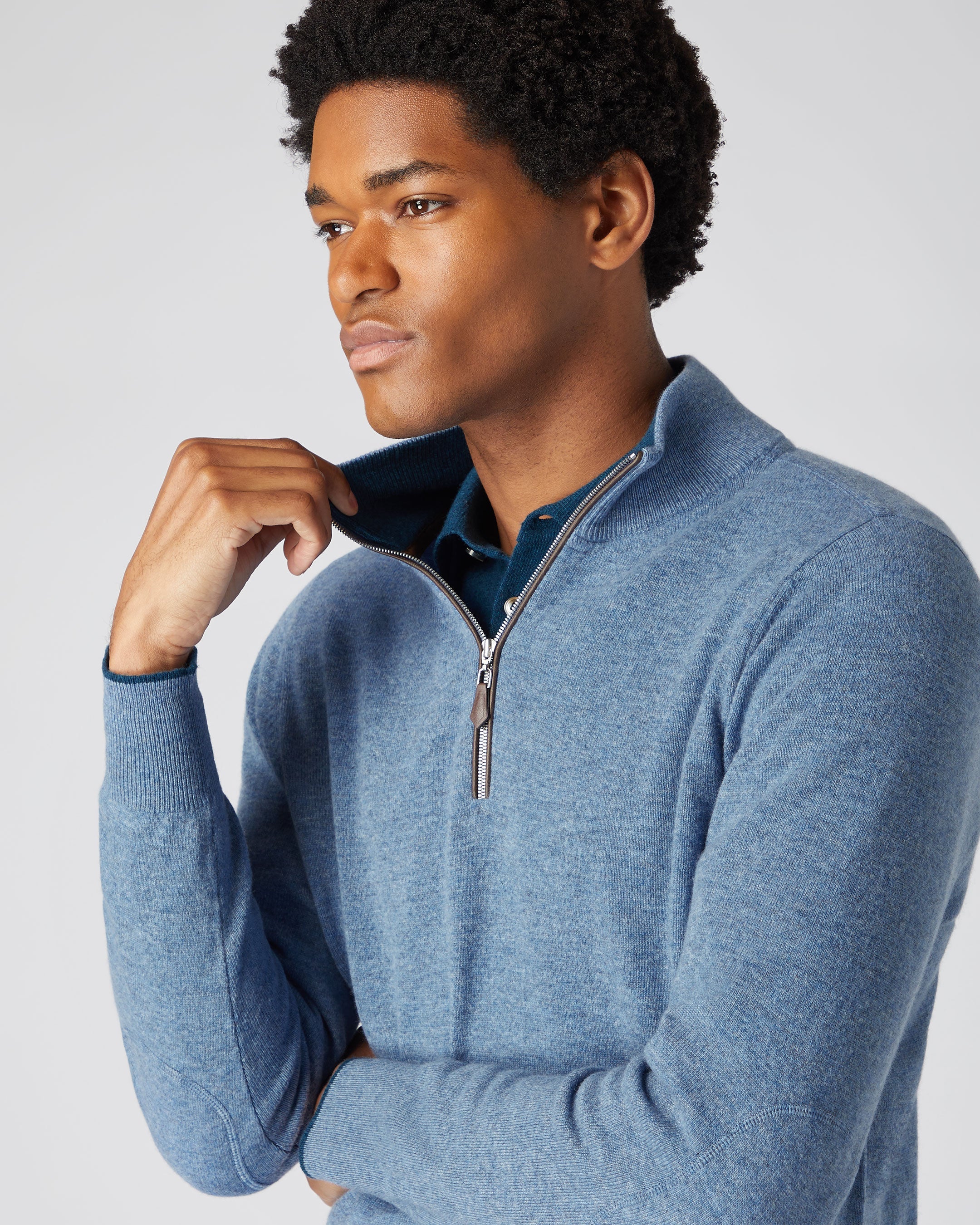 Quarter zip cashmere discount sweater