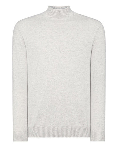 N.Peal Men's Turtle Neck Cashmere Sweater Pebble Grey