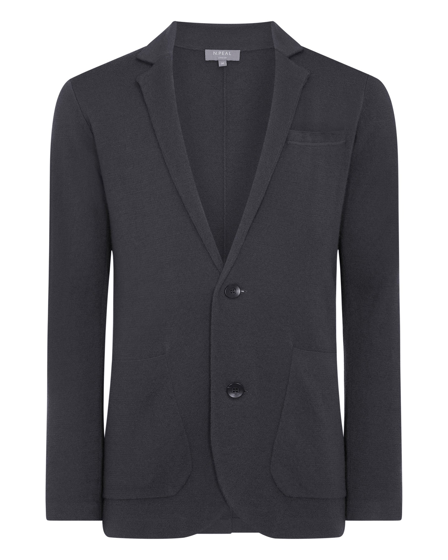N.Peal Men's Fine Gauge Cashmere Milano Jacket Flint Grey