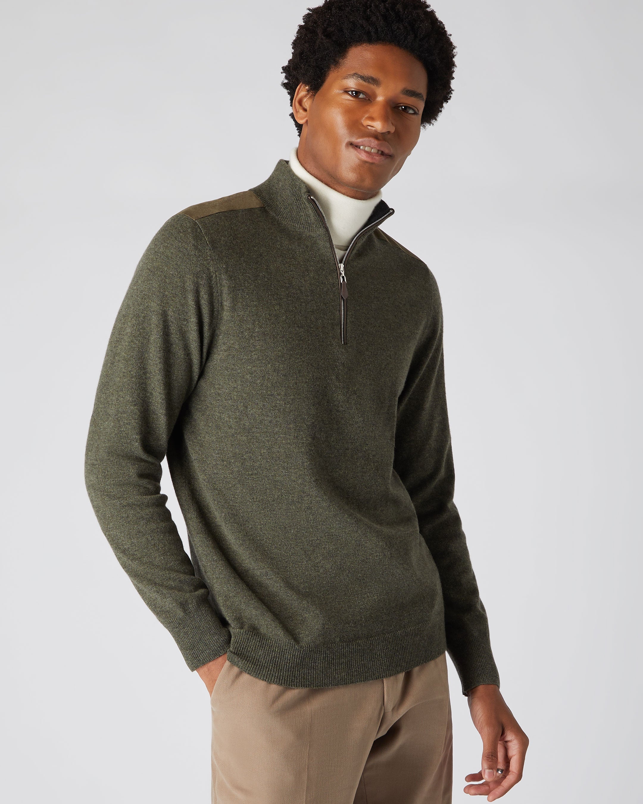 Green discount zip sweater