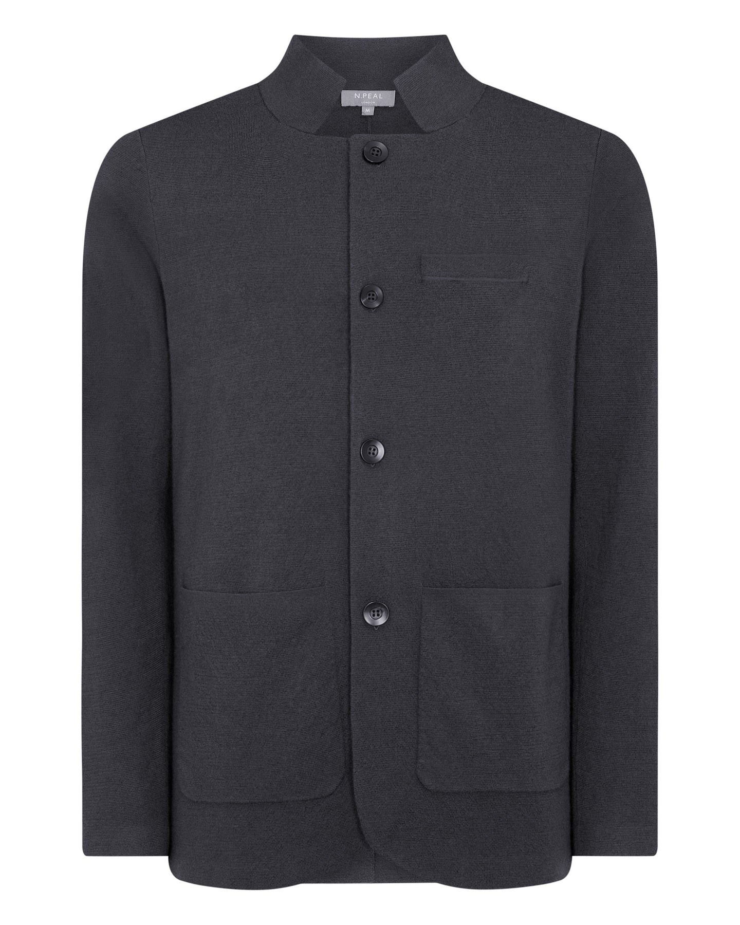 N.Peal Men's Fine Gauge Milano Cashmere Jacket Flint Grey