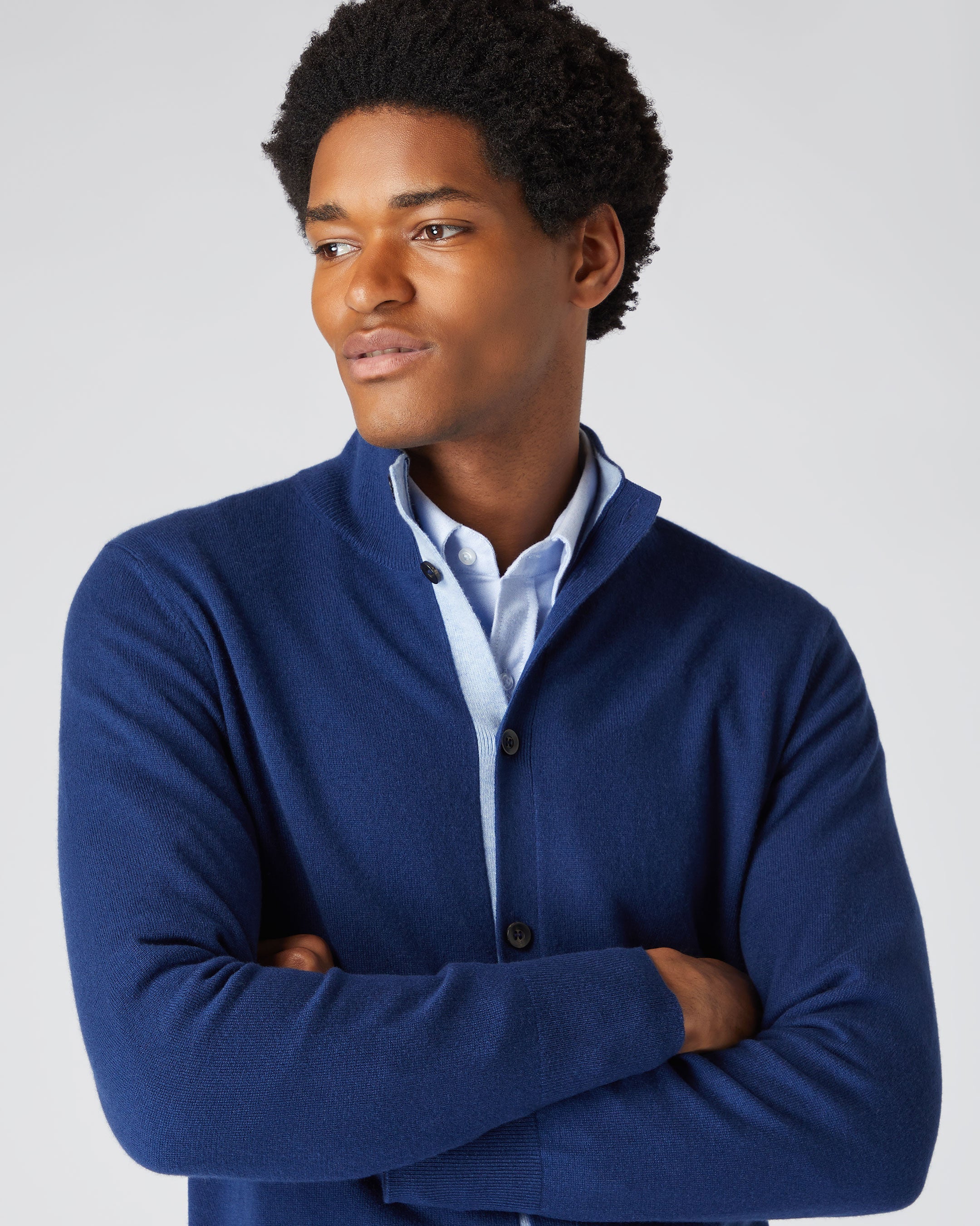 Blue button up discount cardigan