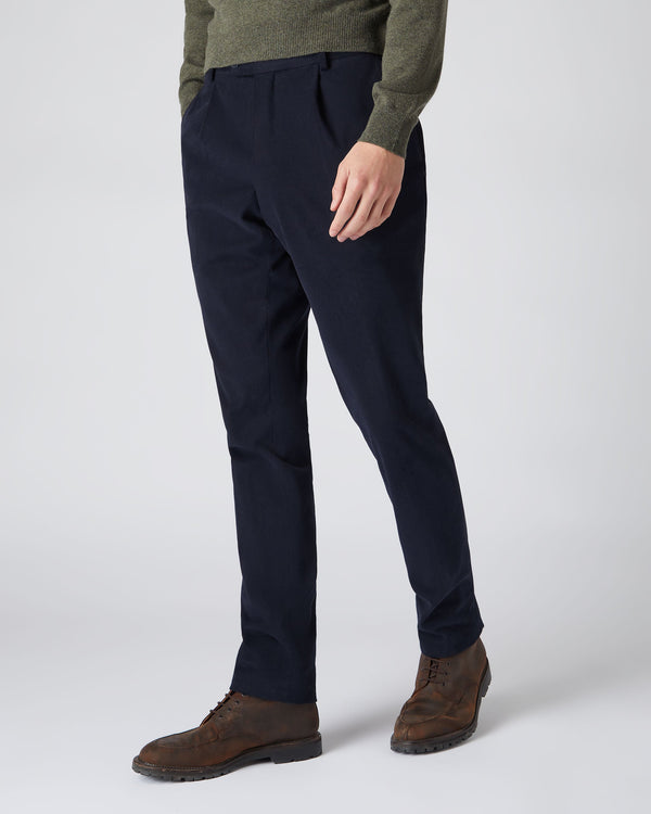 Formal Trouser: Buy Men Navy Blue Cotton Formal Trouser