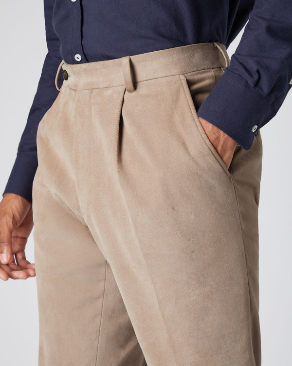 N.Peal Men's Cotton Pants Taupe Brown