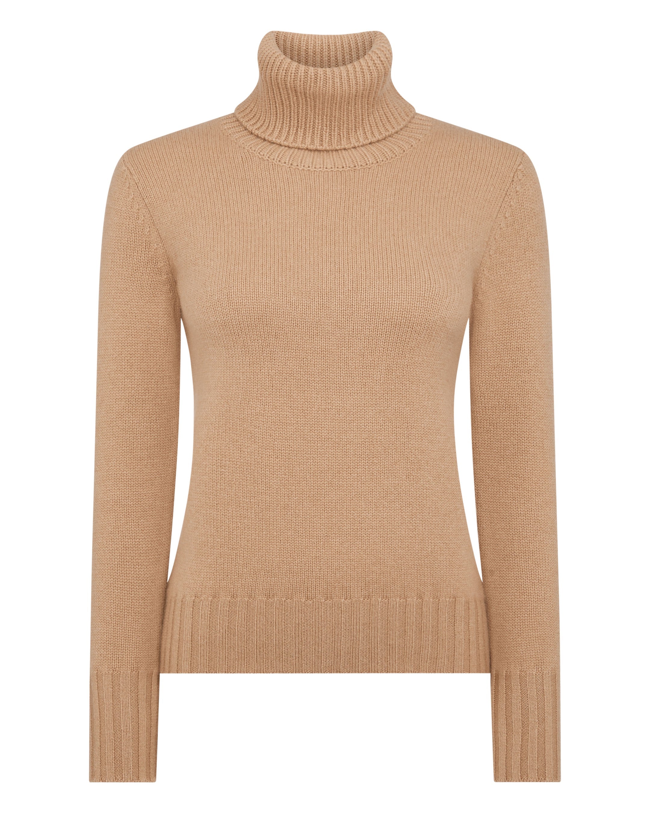 Women's Chunky Turtle Neck Cashmere Sweater Sahara Brown | N.Peal