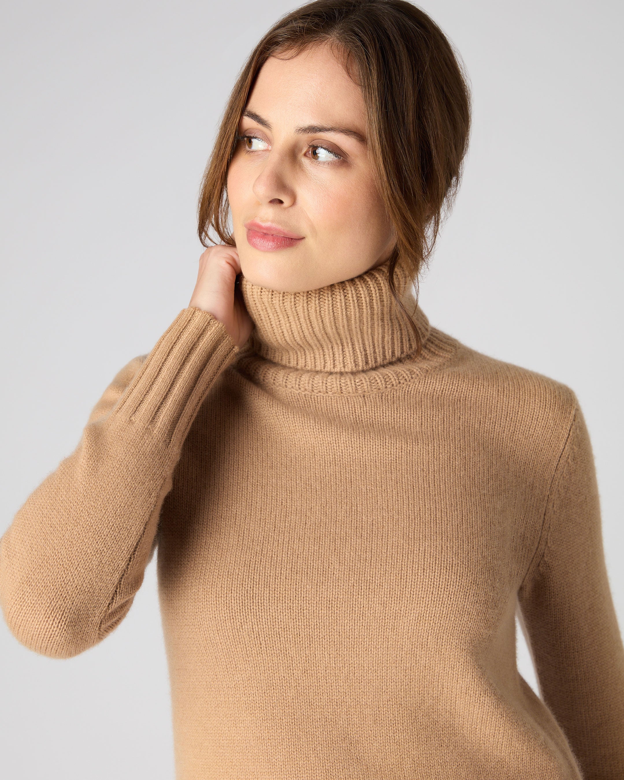 Polo neck hot sale wool jumper womens