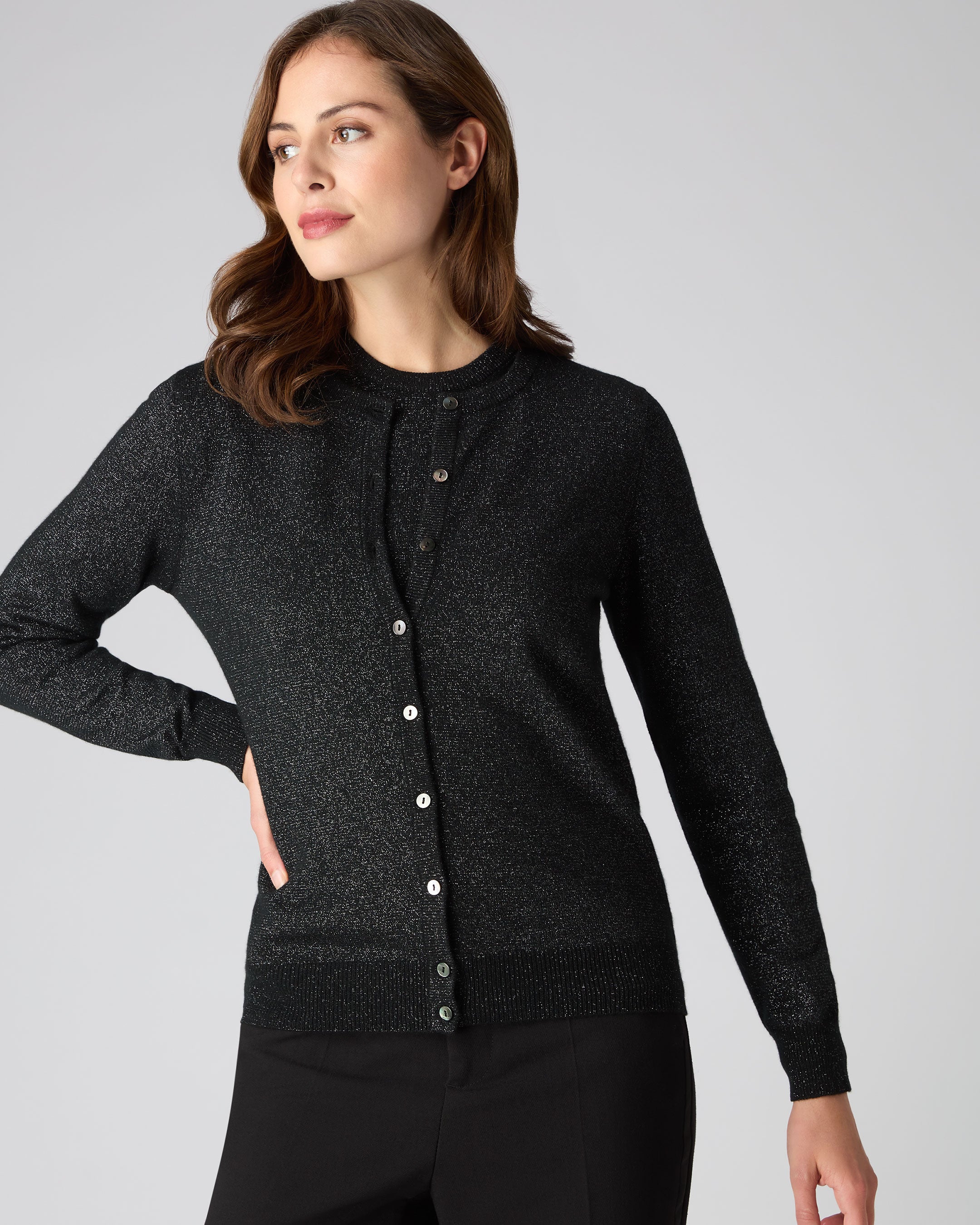 Black cashmere shop cardigan sale