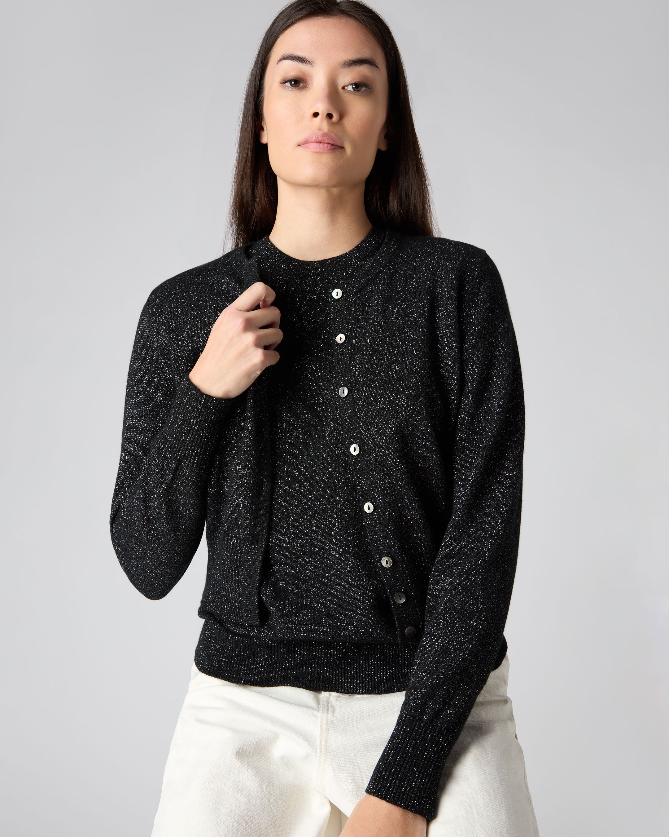 Black lurex outlet cardigan